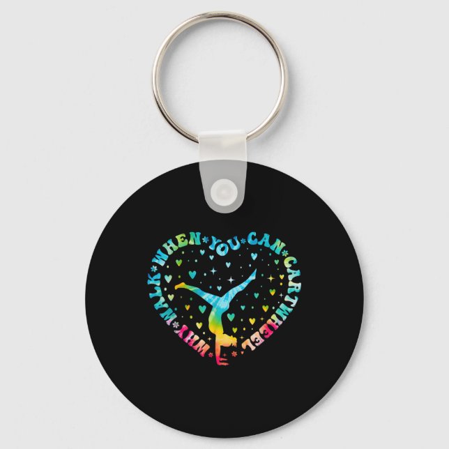 Chaveiro Cheerleader de ginástica de roda cardíaca Tie dye  (Frente)