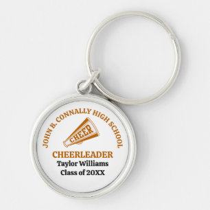 Chaveiro Cheerleader do Ensino Médio Laranja Personalizado
