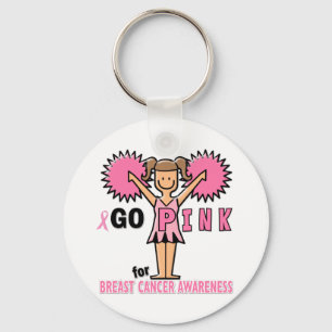 Chaveiro Cheerleader para a consciência do cancro da mama