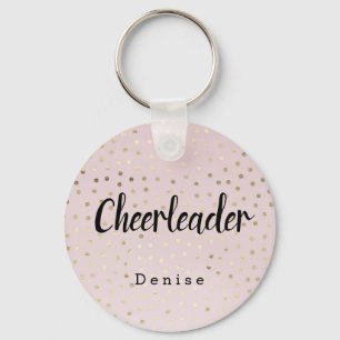 Chaveiro Cheerleader personalizado, cor-de-rosa e pontos Do