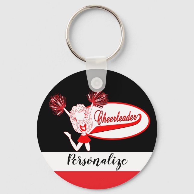Chaveiro Cheerleader - Texto DIY - Vermelho (Frente)