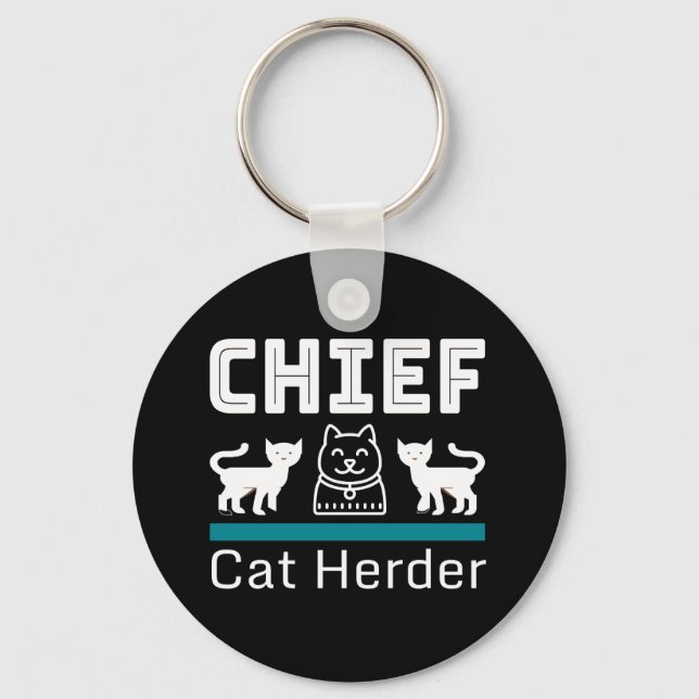 Chaveiro Chefe Cat Herder Funny (Frente)