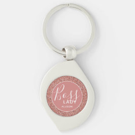 Chaveiro Chefe Personalizado Lady Rosa Rosa Rosa Dourada Br