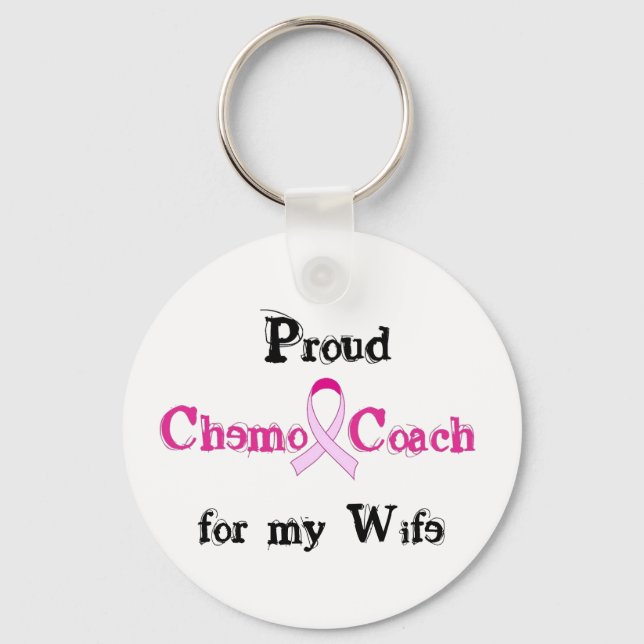 Chaveiro Chemo Coach - Cancer de Fita Rosa (Frente)