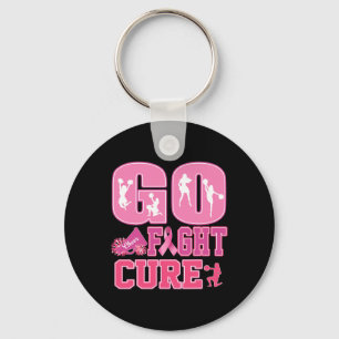 Chaveiro Cheque Cancer da mama camisa cor-de-rosa Cheerlead