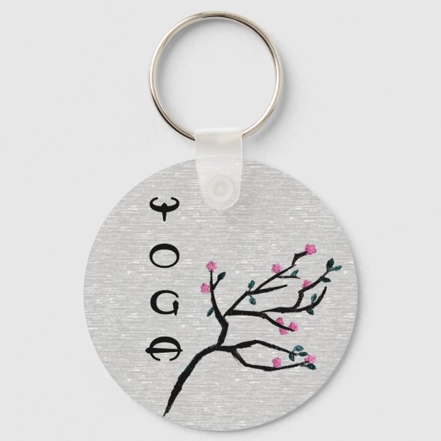 Chaveiro Cherry Blossom - Ioga Artístico Oferta (Frente)