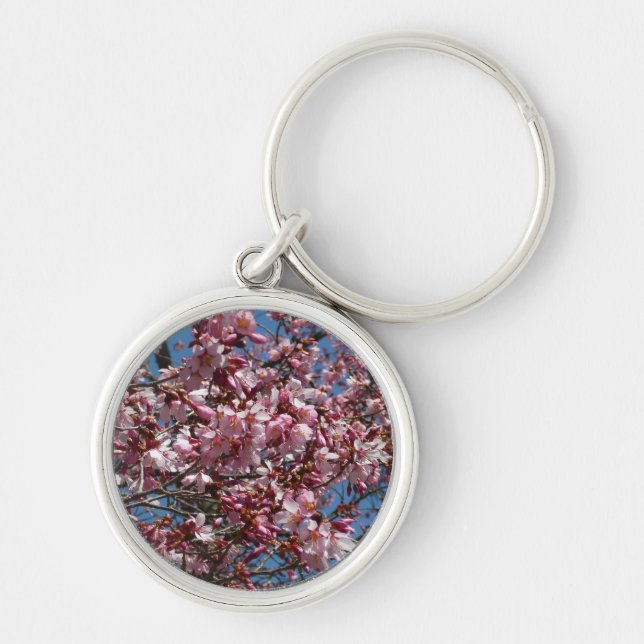 Chaveiro Cherry Blossoms e Blue Sky Primavera Floral (Frente)