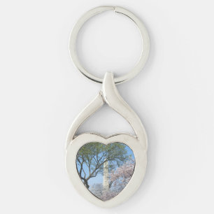 Chaveiro Cherry Blossoms e o Monumento de Washington em DC