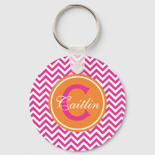 Chaveiro Chevron formal no rosa quente