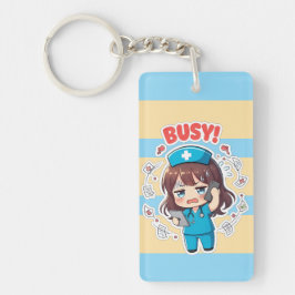 Chaveiro Chibi Original Enfermeira 3.0 - Ocupada
