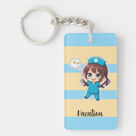 Chaveiro Chibi Original Enfermeira 3.0 - Tempo de Férias