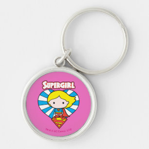 Chaveiro Chibi Supergirl Starburst Heart and Logo