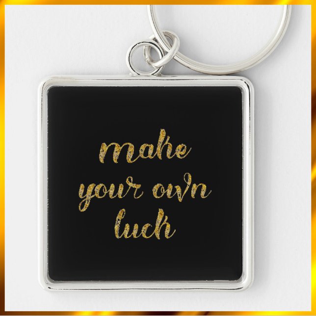 Chaveiro Chic Black e Dourada citação da sorte (Criador carregado)