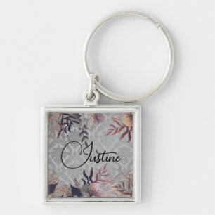 Chaveiro Chic Floral Elegant Damask Personalizado