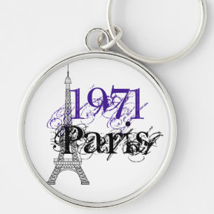 Chaveiro Chic Purple Paris Eiffel Tower 50º Aniversário