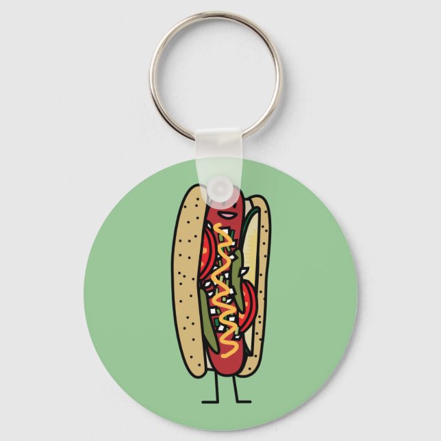Chaveiro Chicago Style Hot Dog Hot Red Papoila Mostarda (Frente)