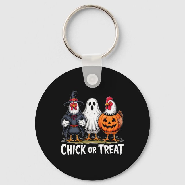 Chaveiro Chick Or Treat Bruxa Assustadora Fantasma Abóbora  (Frente)
