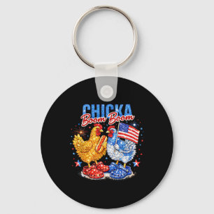 Chaveiro Chicka Boom Boom Frango Patriótico Vermelho Branco