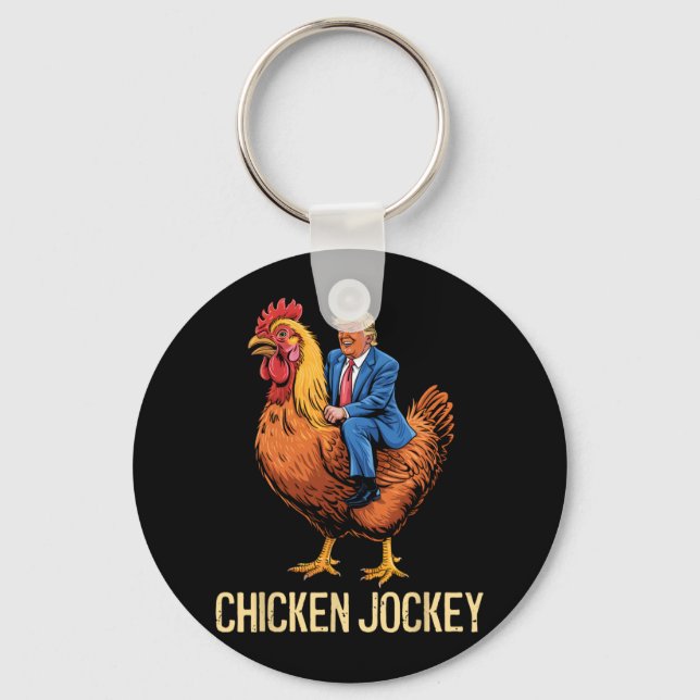 Chaveiro Chicken Jockey Trump Engraçado Memória 5 (Frente)