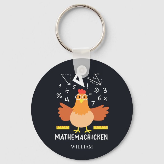Chaveiro Chicken Math Gag Engraçado Professor de Mathemachi (Frente)