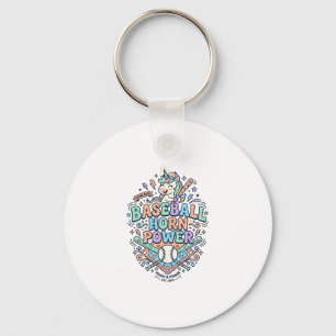 Chaveiro Chifre de Beisebol Unicórnio Poder Kawaii Design V