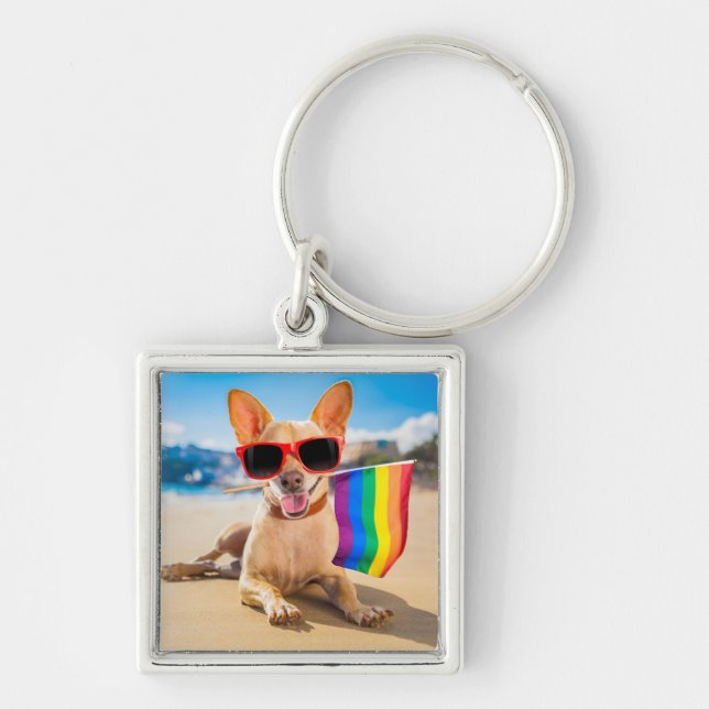 Chaveiro Chihuahua Dog na praia (Frente)