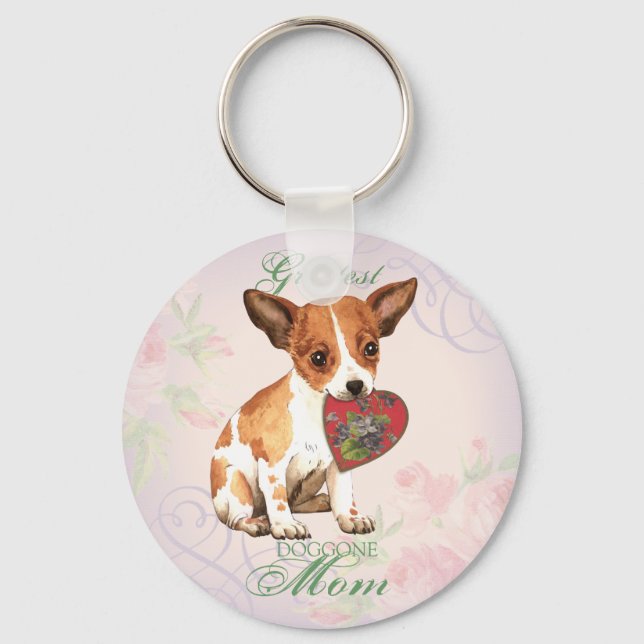 Chaveiro Chihuahua Heart Mãe (Frente)