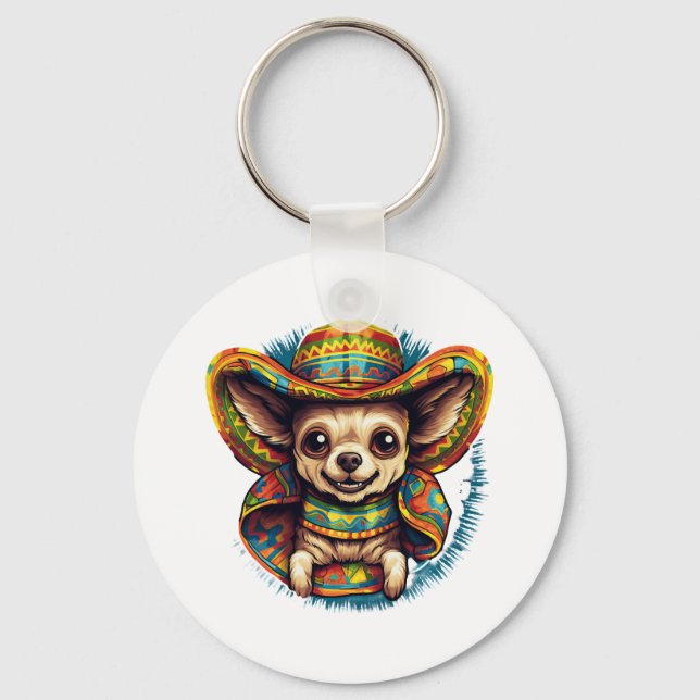 Chaveiro Chihuahua Mexico Cinco de Mayo Funny Dog (Frente)