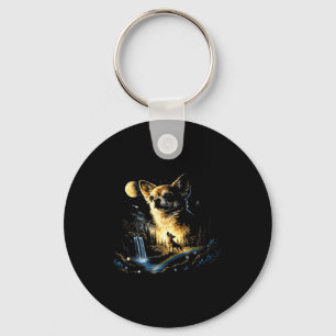 Chaveiro Chihuahua Uivando Para a Lua Vintage Chihua Engraç