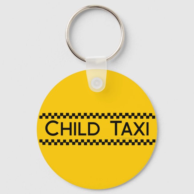 Chaveiro Child Taxi Engraçado Design para Dirigir Pais/Mães (Frente)