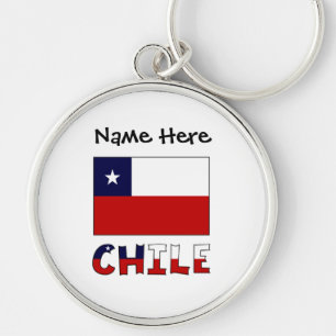 Chaveiro Chile and Chilean Flag Personalized