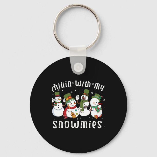 Chaveiro Chillin Com Meus Papais noeis De Neve Snowman Engr (Frente)