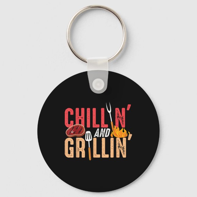 Chaveiro Chillin E Grillin Barbecue Party (Frente)