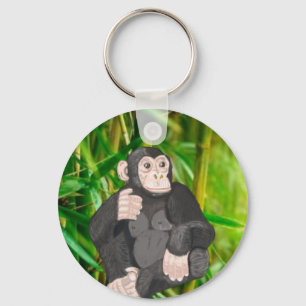 Chaveiro Chimpanzé e bambu