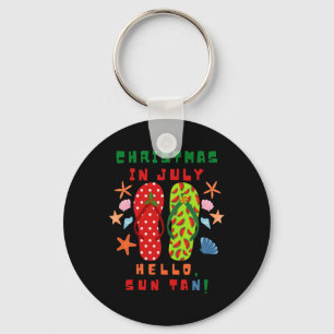 Chaveiro Chinelo de verão de Natal festivo em julho na prai
