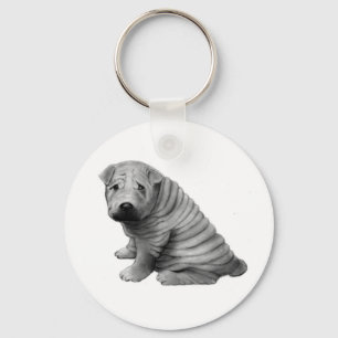 CHAVEIRO CHINÊS SHAR-PEI: REALISMO DO LÁPIS: CÃO