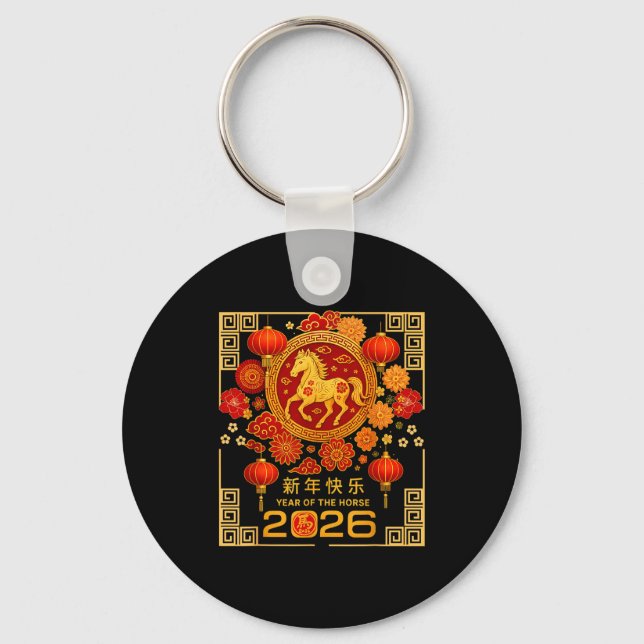 Chaveiro Chinese Lunar New Year Of Horse 2026 Astrology Zod (Frente)