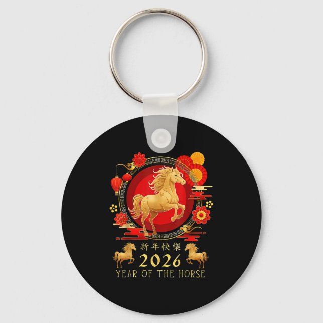 Chaveiro Chinese New Year 2026 Horse Happy Chinese New Year (Frente)