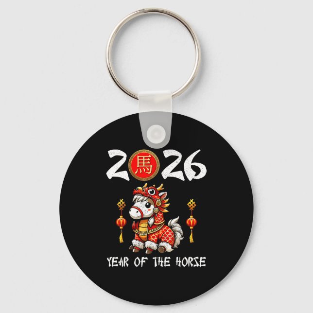 Chaveiro Chinese New Year 2026 Year Of The Horse Happy New  (Frente)