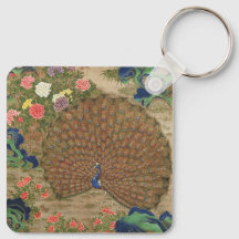 Chinoiserie Pavão Azul com Jardim de Flores Exótic