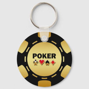 CHAVEIRO CHIP DE BOLSA PRETO E DOURADO