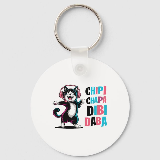 Chaveiro Chipi Chapa Dibi Daba Cat Dancing (Frente)