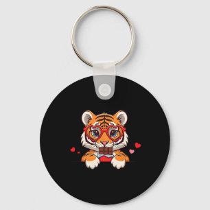 Chaveiro Chocolate de Coração de Tigre Engraçado para Mulhe