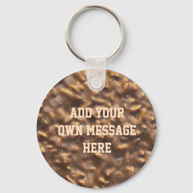 Chaveiro Chocolate Grosso Personalizado com Texto Personali (Frente)