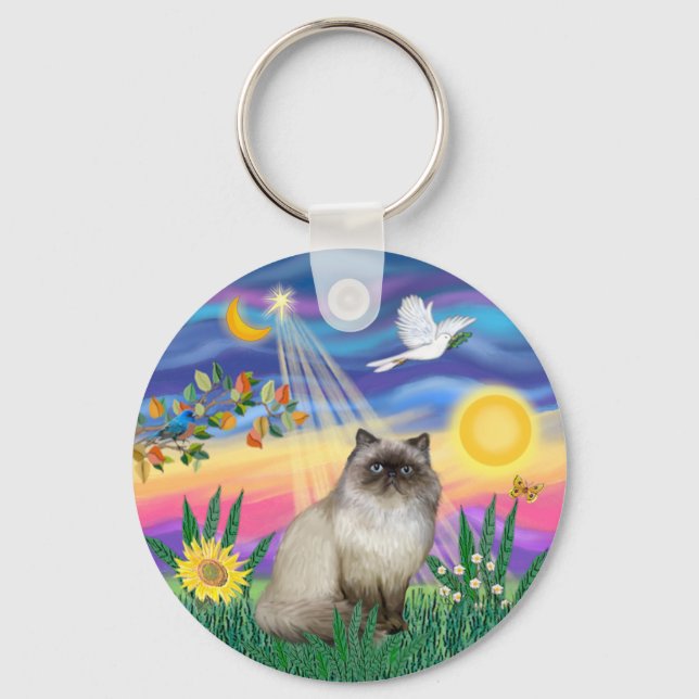 Chaveiro Chocolate Point Himalayan Cat. (Frente)