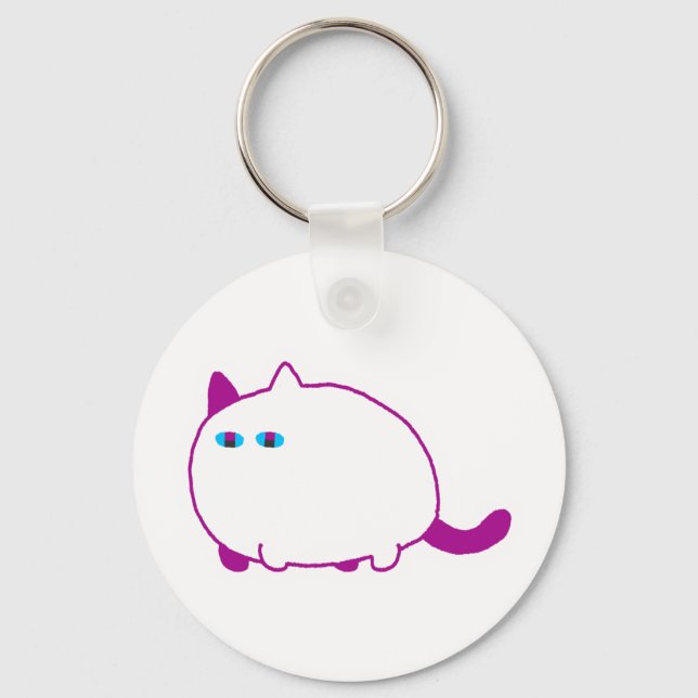 Chaveiro Chonky White Cat Keychain (Frente)