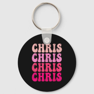 Chaveiro Chris Groovy Primeiro Nome D Eu Amo Chris Camiseta
