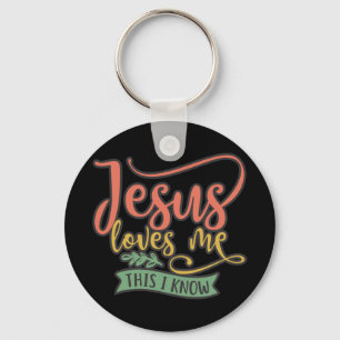 Chaveiro Christian Design Jesus Me Ama. Isso Eu Sei