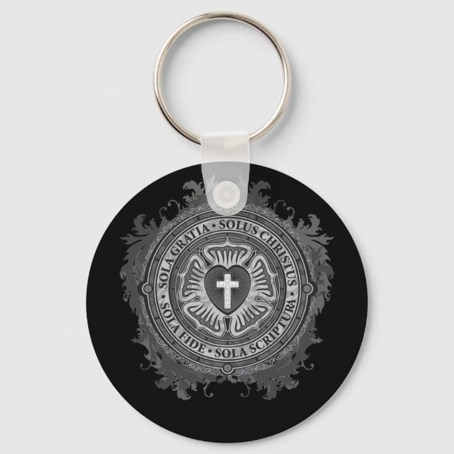Chaveiro Christian Gift Luther Rosa J-rosa-black-background (Frente)