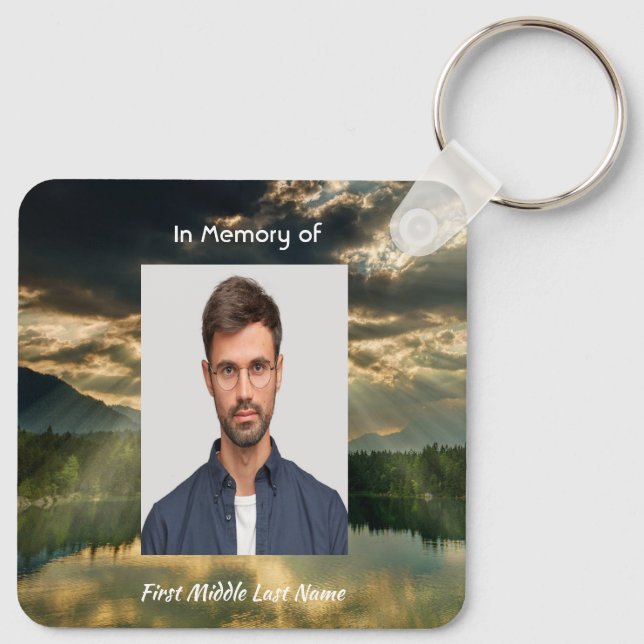 Chaveiro Christian Memorial Keepsake Beautiful Lake Beach (Verso)